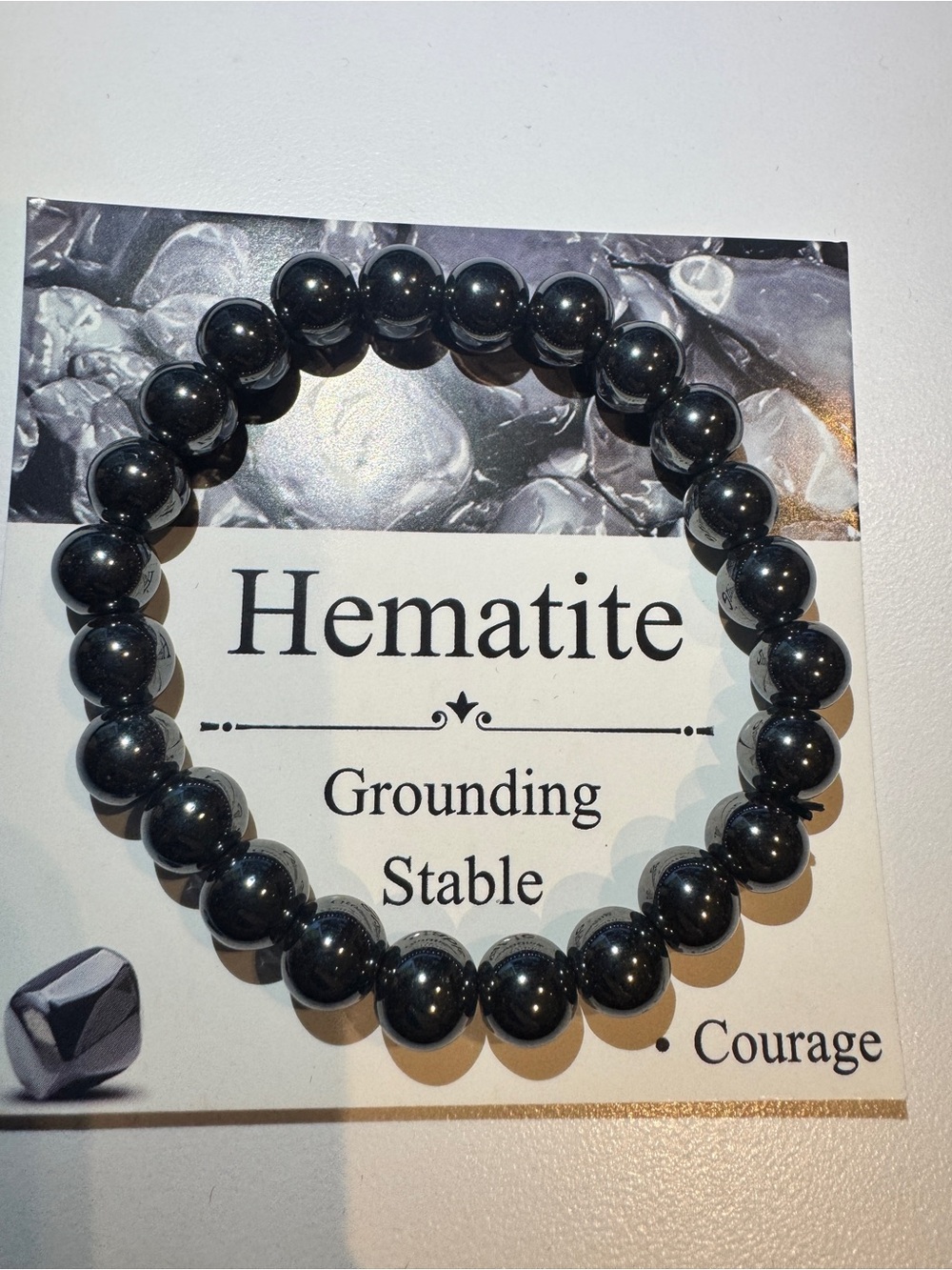 Hematite Beaded Bracelet - Black Grounding Wellness